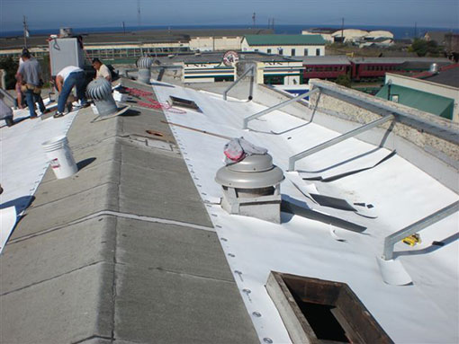 Fort Bragg Town Hall Roof in Process